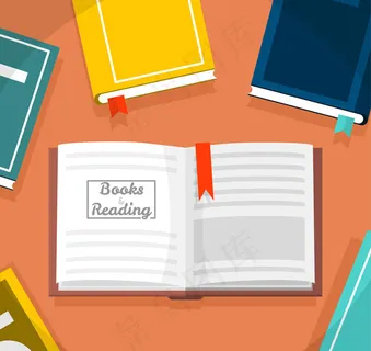 打开的彩色书本