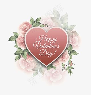 情人节复古玫瑰爱心