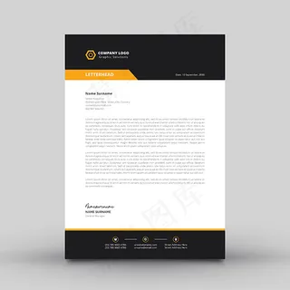 现代简约商务信纸模板