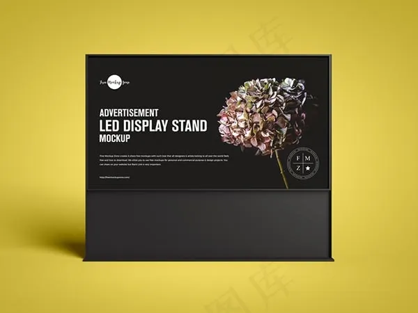 LED广告样机psd模版下载