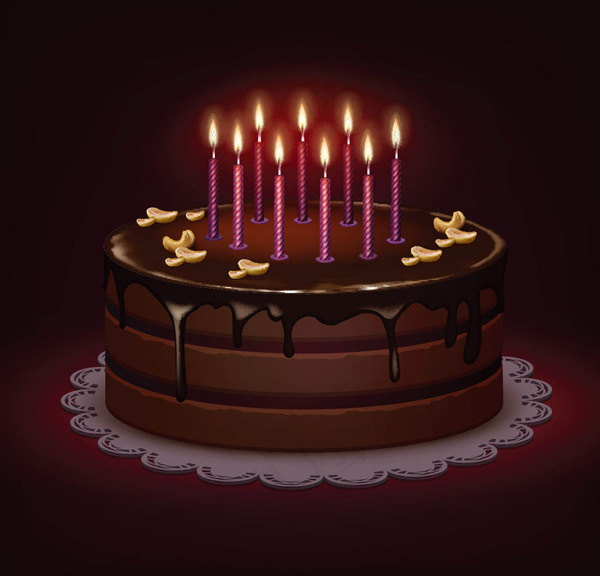 巧克力生日蛋糕eps,ai矢量模版下载
