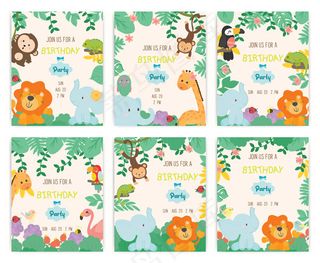 动物生日邀请卡