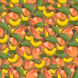 彩绘桃子无缝背景