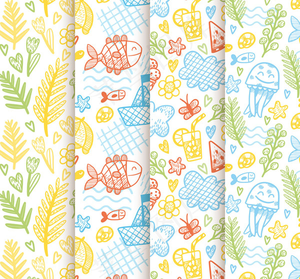 夏季元素无缝背景