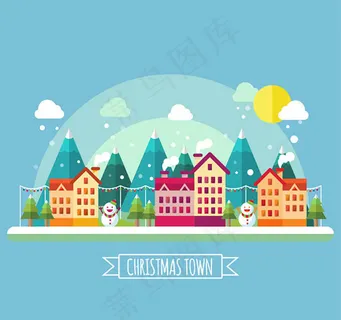 扁平化城市建筑