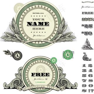 金融标签矢量,免抠元素