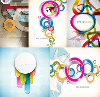 彩环投影背景,背景元素