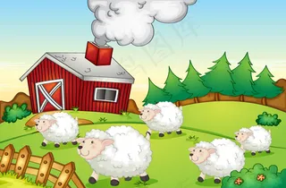 卡通农场绵羊群