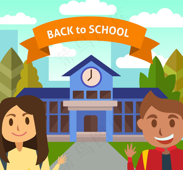 打招呼的返校生