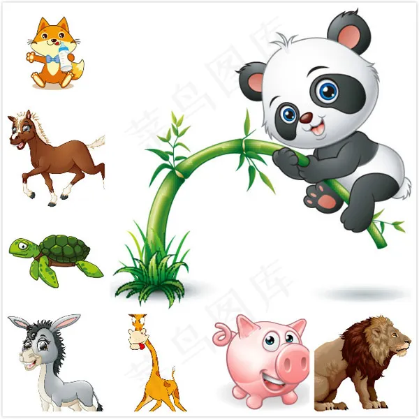 卡通动物矢量eps,ai矢量模版下载
