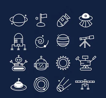 太空探索图标,免抠元素