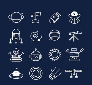 太空探索图标,免抠元素