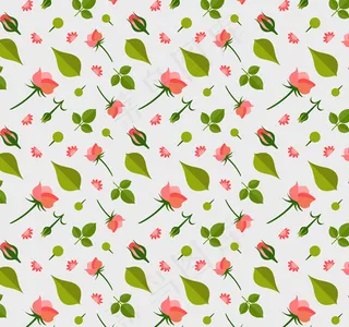 玫瑰花和叶子背景