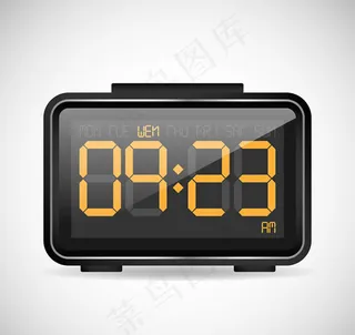 黑色电子钟设计