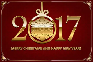 新年雪花吊球贺卡