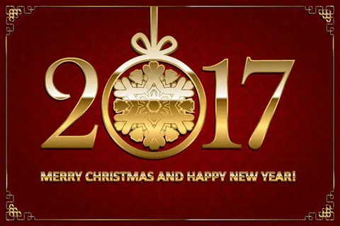 新年雪花吊球贺卡 新年雪花吊球贺卡