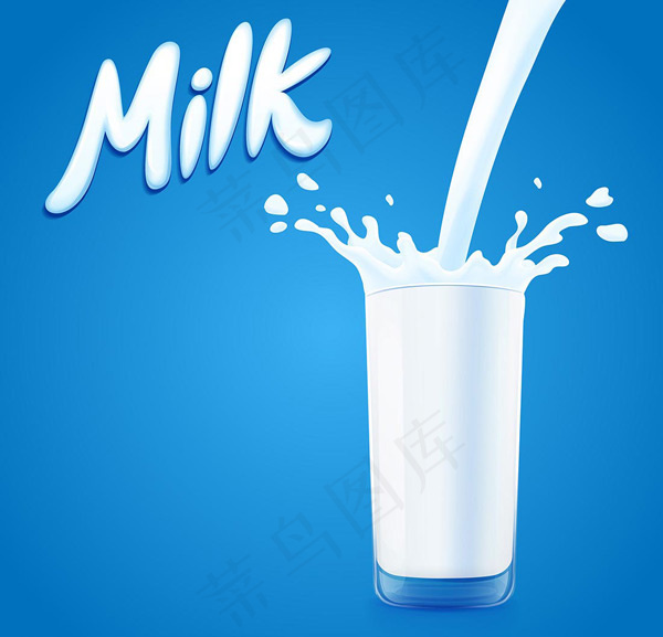 倒进杯子里的牛奶