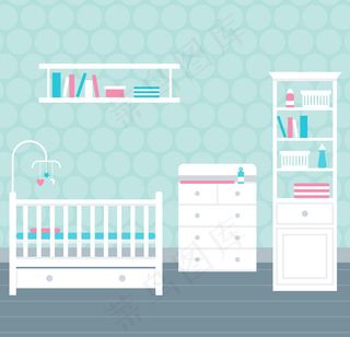 白色家具婴儿房