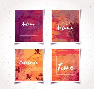 水彩绘秋季卡片