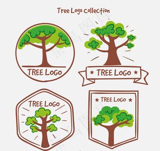 手绘树木标志