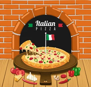 新鲜出炉的披萨