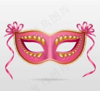 粉色面具矢量