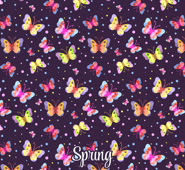 春季蝴蝶无缝背景