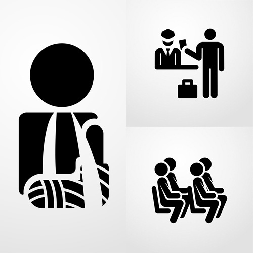 受伤的人物剪影