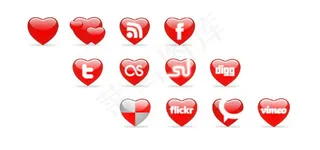 浪漫心形图标,免抠元素