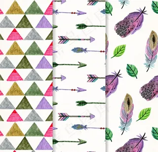 羽毛和箭无缝背景