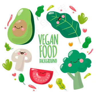 卡通素食食物
