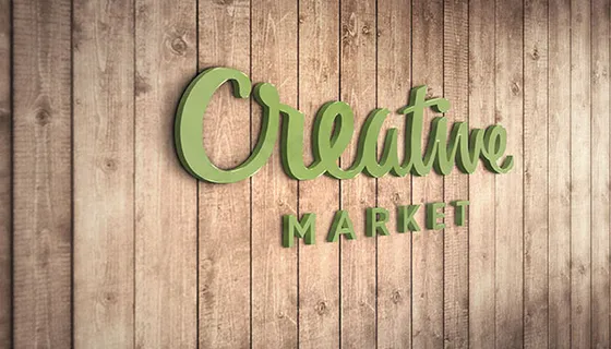 木板背景LOGO样机