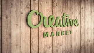 木板背景LOGO样机