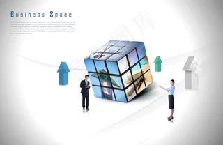 魔方箭头与人物