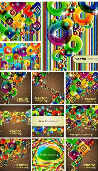 炫彩潮流背景,背景元素