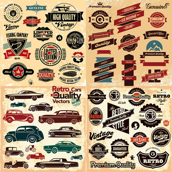 复古质量图标,免抠元素
