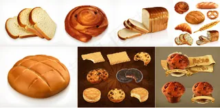 面包美食矢量