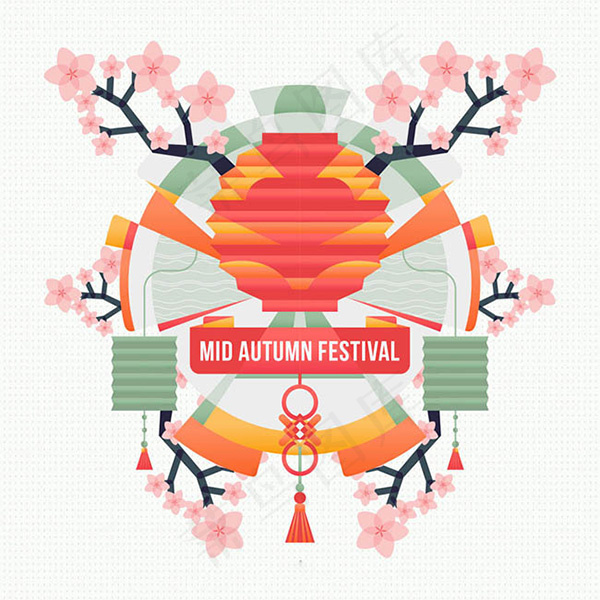 扁平化中秋节海报