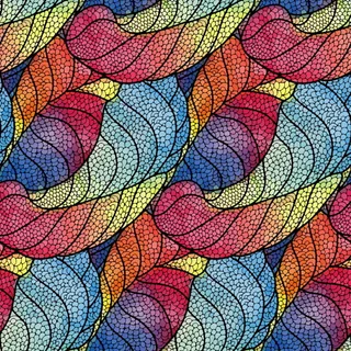 彩色叶纹矢量图