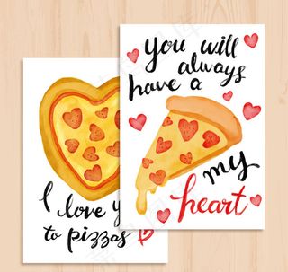 披萨爱心卡片