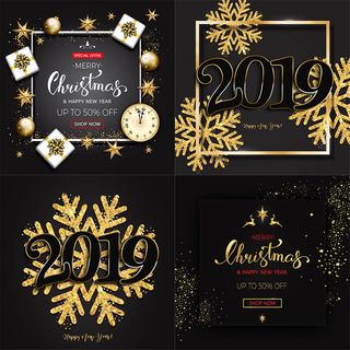 金色元素圣诞海报