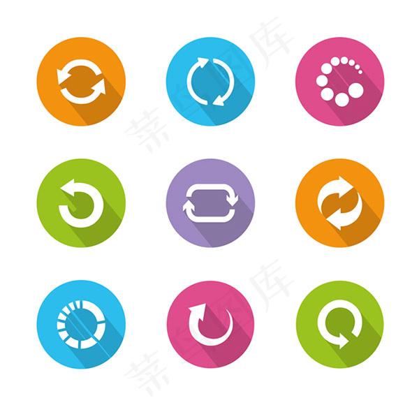 圆形加载刷新图标,免抠元素