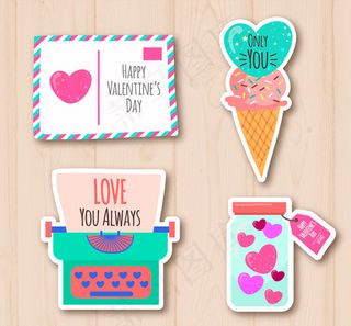 彩绘情人节贴纸