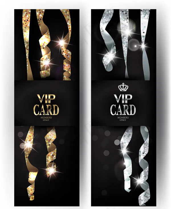 丝带元素VIP卡eps,ai矢量模版下载
