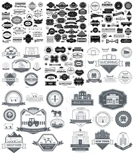 商务标签标贴,免抠元素