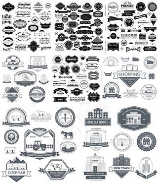 商务标签标贴,免抠元素