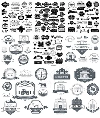 商务标签标贴,免抠元素