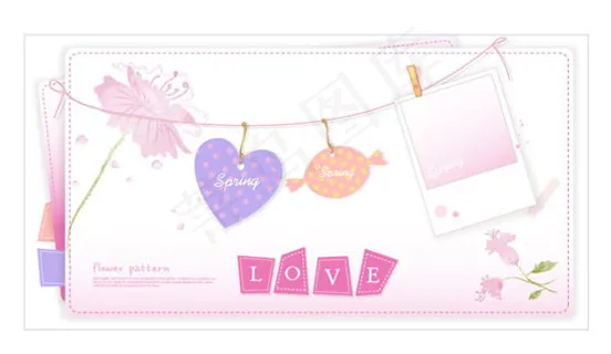 浪漫卡片背景,背景元素