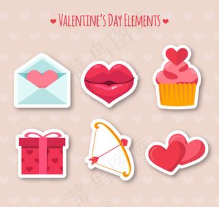情人节贴纸矢量