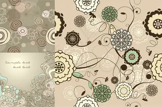 复古手绘花纹,背景元素